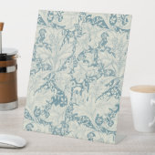 Signe De Table William Morris Wallflower bleu damas floral (In SItu)
