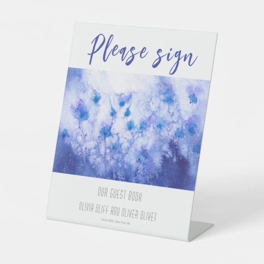 Signe De Table Winter Blue Garden Guest Book (Recto)