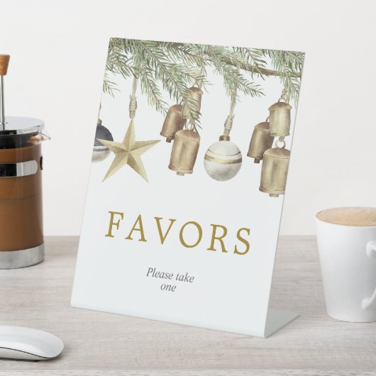 Signe De Table Winter Christmas Shower Favors Sign (In SItu)