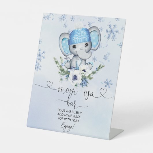 Signe De Table Winter Elephant Baby shower Mom-osa Bar Pedestal S (Recto)