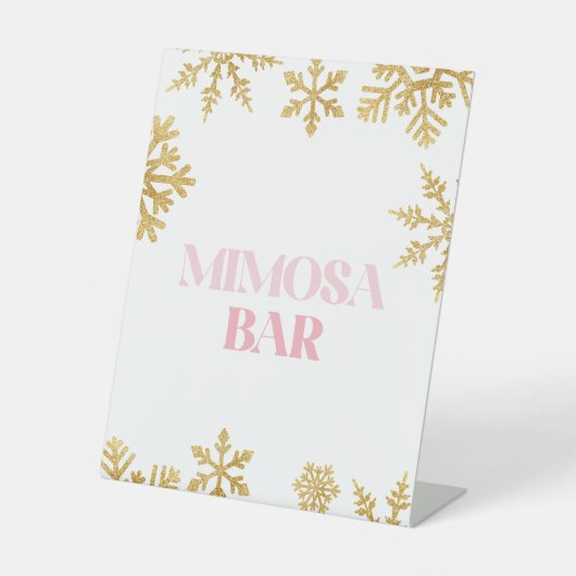 Signe De Table Winter Onederland Mimosa Bar Pink Gold (Recto)