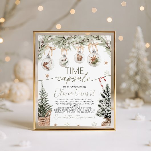 Signe De Table Winter Onederland Time Capsule Sign