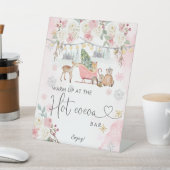 Signe De Table Winter Pink Woodland Animaux Hot Cocoa Bar (In SItu)