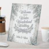 Signe De Table Winter Wonderland Wedding with Calligraphy Text (In SItu)
