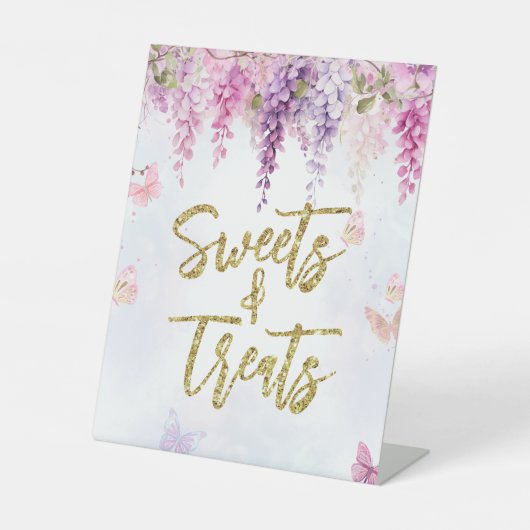 Signe De Table Wisteria Parties scintillant Papillon Anniversaire (Recto)