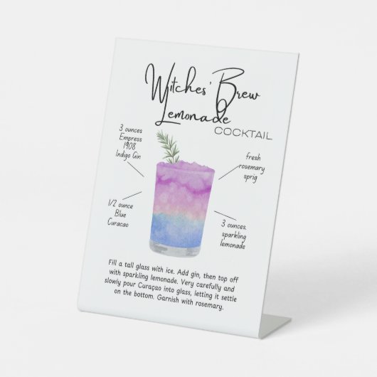 Signe De Table Witches’ Brew Lemonade Cocktail (Recto)