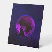 SIGNE DE TABLE WOLF HOWLING LUNE MAGENTA (Recto)