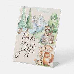 Signe De Table Woodland Animaux Boho Baby shower Livres Cadeaux