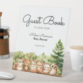 Signe De Table Woodland Baby Boy Douche Guest Book (In SItu)
