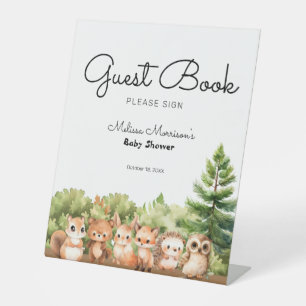 Signe De Table Woodland Baby Boy Douche Guest Book