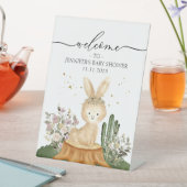 Signe De Table Woodland Bunny Rabbit Welcome Baby Shower (In SItu)