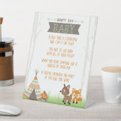 Signe De Table Woodland Camper ne pas dire Baby shower jeu (In SItu)