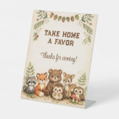 Signe De Table Woodland Forest Animal Baby Shower (Recto)