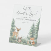 Signe De Table Woodland Forest Animals Adventure Baby Shower (Recto)