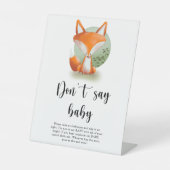 Signe De Table Woodland Fox - Ne dites pas bébé (Recto)