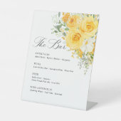 Signe De Table Yellow Floral Rose Wedding Bar Menu (Recto)