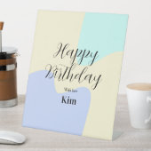 Signe De Table Yellow purple green happy birthday abstract pastel (In SItu)