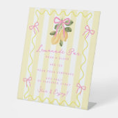 Signe De Table Yellow Stripe Pink Bow Lemonade Bar  (Recto)