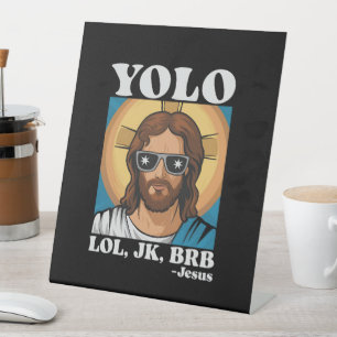 Signe De Table YOLO LOL MDR A+ Jésus drôle de Pâques