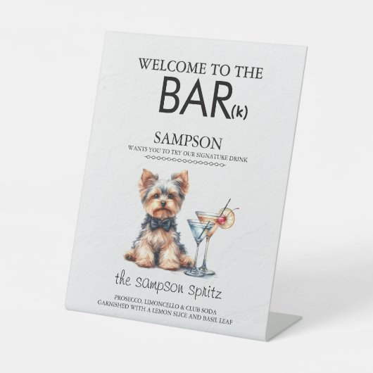 Signe De Table Yorkie Bar (Recto)