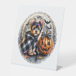 Signe De Table Yorkie Chien Halloween