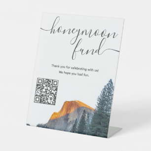 Signe De Table Yosemite demi-dôme Sunset Honeymoon Fund QR Code