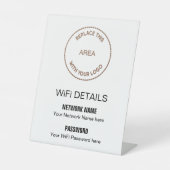 Signe De Table Your Business Logo Wifi Détails pour les clients (Recto)