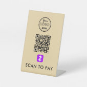Signe De Table Zelle QR Code Scan pour payer le logo moderne Supe (Recto)