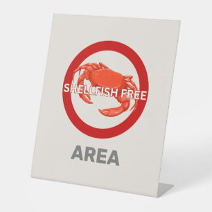 Signe De Table Zone sans mollusques Alerte d'allergie alimentaire