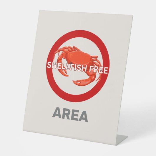 Signe De Table Zone sans mollusques Alerte d'allergie alimentaire (Recto)