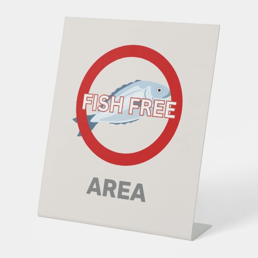 Signe De Table Zone sans poisson Alerte d'allergie alimentaire Cu (Recto)