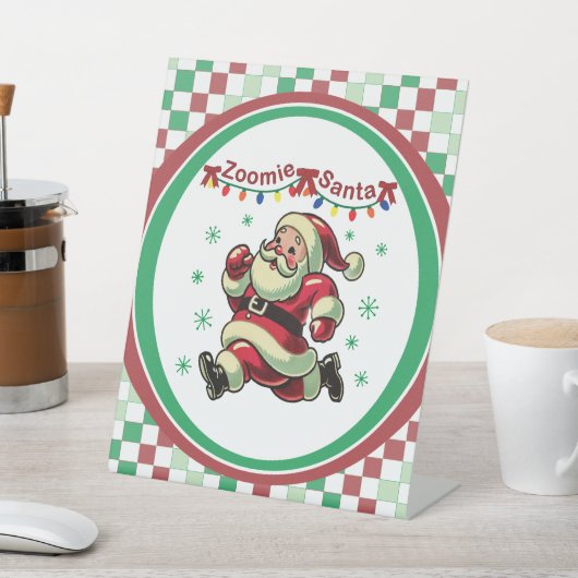Signe De Table Zoomie Santa Christmas (In SItu)