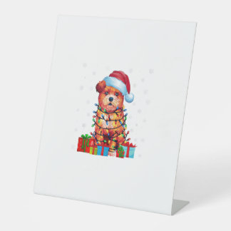 Signe De Table Zuchon Chien Moche Noël Éclairage Santa Hat Zuchon