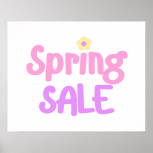 Signe de vente de printemps, affiche de boutique, 
