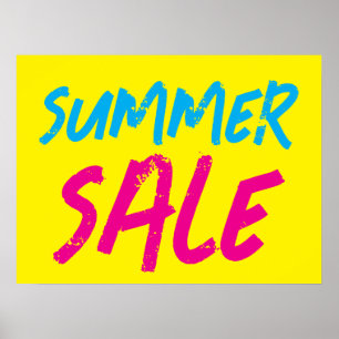 Signe de vente d'été, affiche de vente de magasin