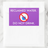 Signe d'eau récupéré autocollant rectangulaire (Sac)