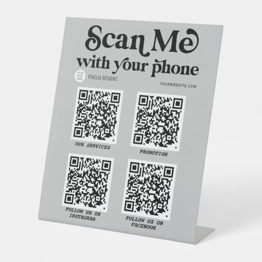 Signe d'entreprise de code QR scannable de typogra (Recto)