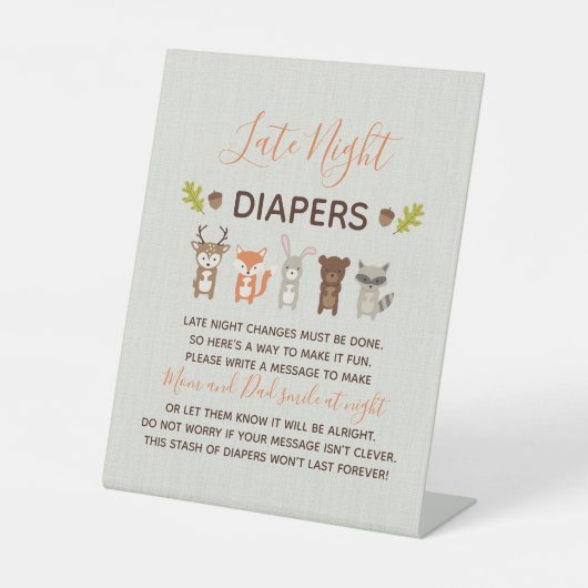 SIGNE DES DIATEURS DE NUIT TARDIFS DU Baby shower  (Recto)