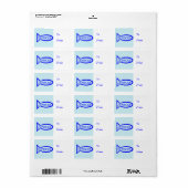 SIGNE DES PISCES POISSON POISSON PRÉSENT Étiquette (Feuille entière)