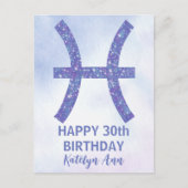 Signe des Poissons Mignon Carte d'anniversaire vio (Devant)