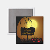 Signe d'Halloween avec Citrouilles - Magnet (Recto/Verso)