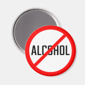 Signe d'interdiction de l'alcool rouge | Magnet (Recto/Verso)