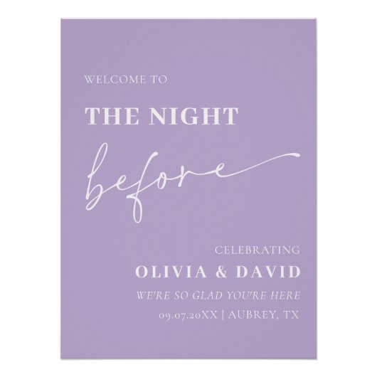 Signe Douteuse Violette Nuit Avant Le Dîner De La  (Devant)