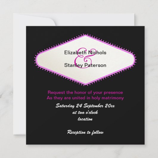 signe du faire-part de mariage moderne Fuchsia Las (Dos)