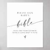 Signe du livre d'or du Baby shower biblique minima (Devant)
