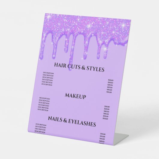 Signe du piédestal à Parties scintillant violette (Recto)