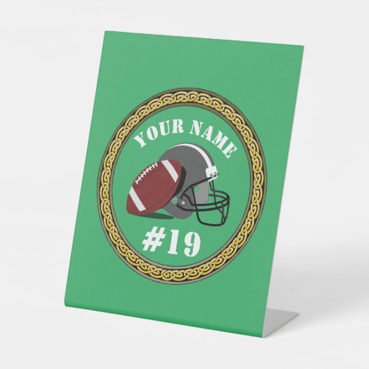 Signe du piédestal Football - Ajouter Nom et numér (Recto)