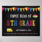 Signe du premier jour de l'école | Poster de 5e an (Devant)