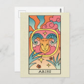 Signe du zodiaque Bélier Art abstrait Carte postal (Devant / Derrière)