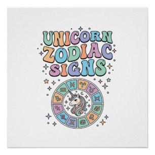 Signe du zodiaque licorne Kawaii Design vectoriel_